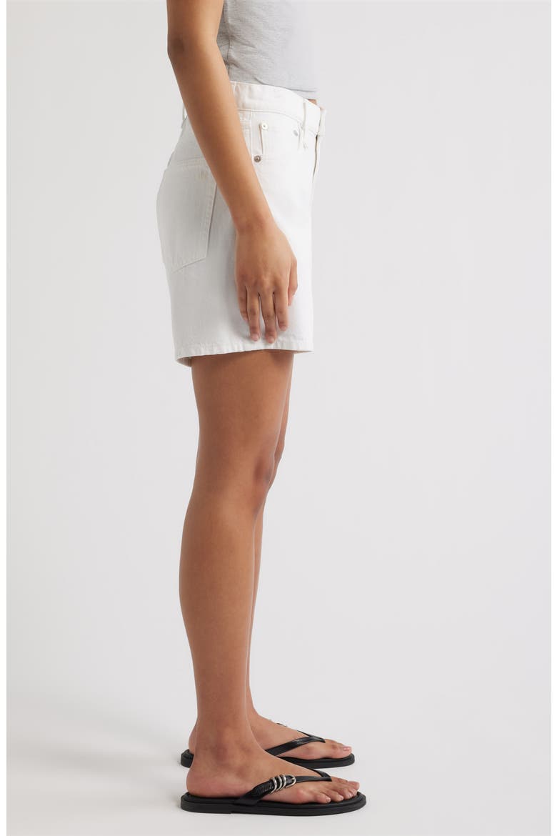 Kaia High Waist Relaxed Fit Denim Shorts, Alternate, color, WHITE