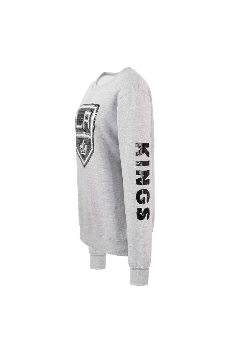 CUCE Women's Cuce Heather Gray Los Angeles Kings Sequin Pullover Sweatshirt, Alternate, color, 