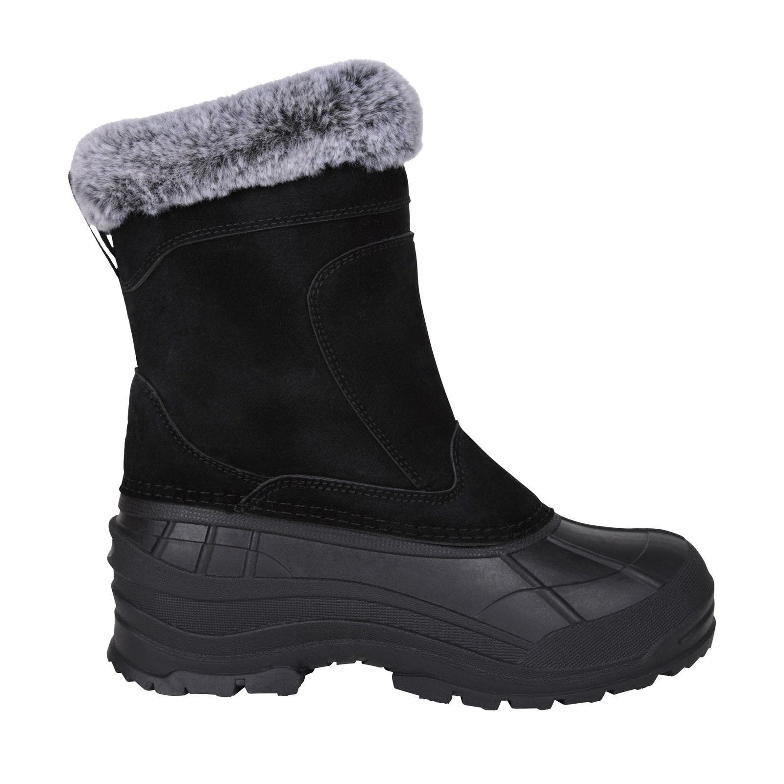 Snowdrift Suede Faux Fur Lined Snow Boots, Alternate, color, Black
