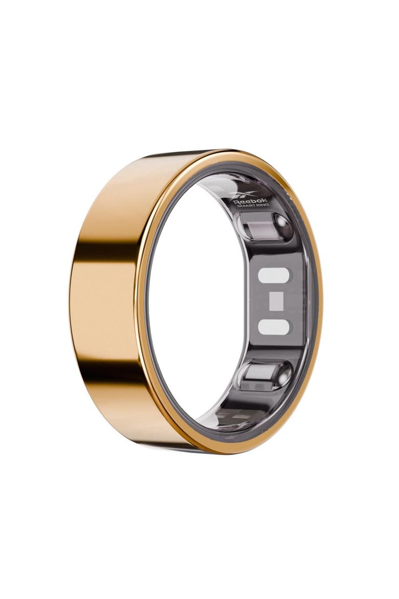 Smart Ring- Unisex-Shiny Gold, Fitness Ring-Wearable Technology-Fitness and Sleep Tracker-Monitors Wellbeing and Recovery, Main, color, Shiny Gold