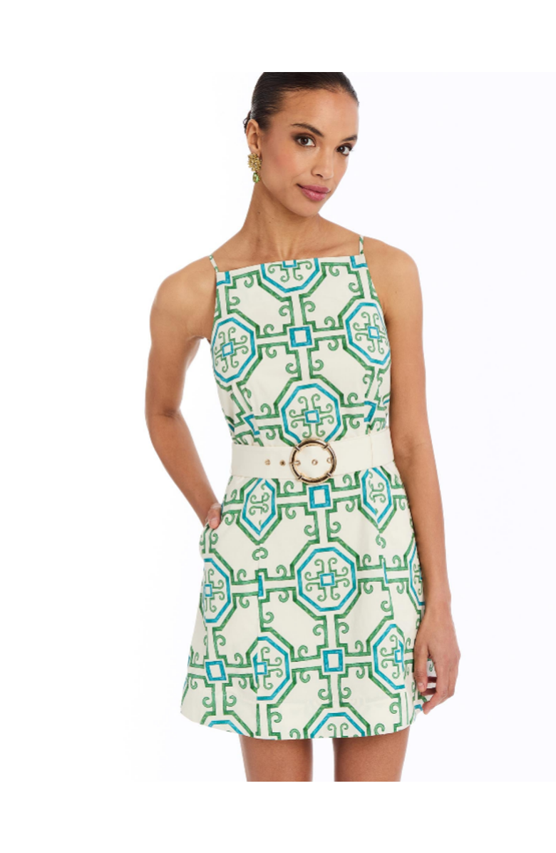 Mestiza New York Havana Mini Dress, Main, color, Tile Green Ivory