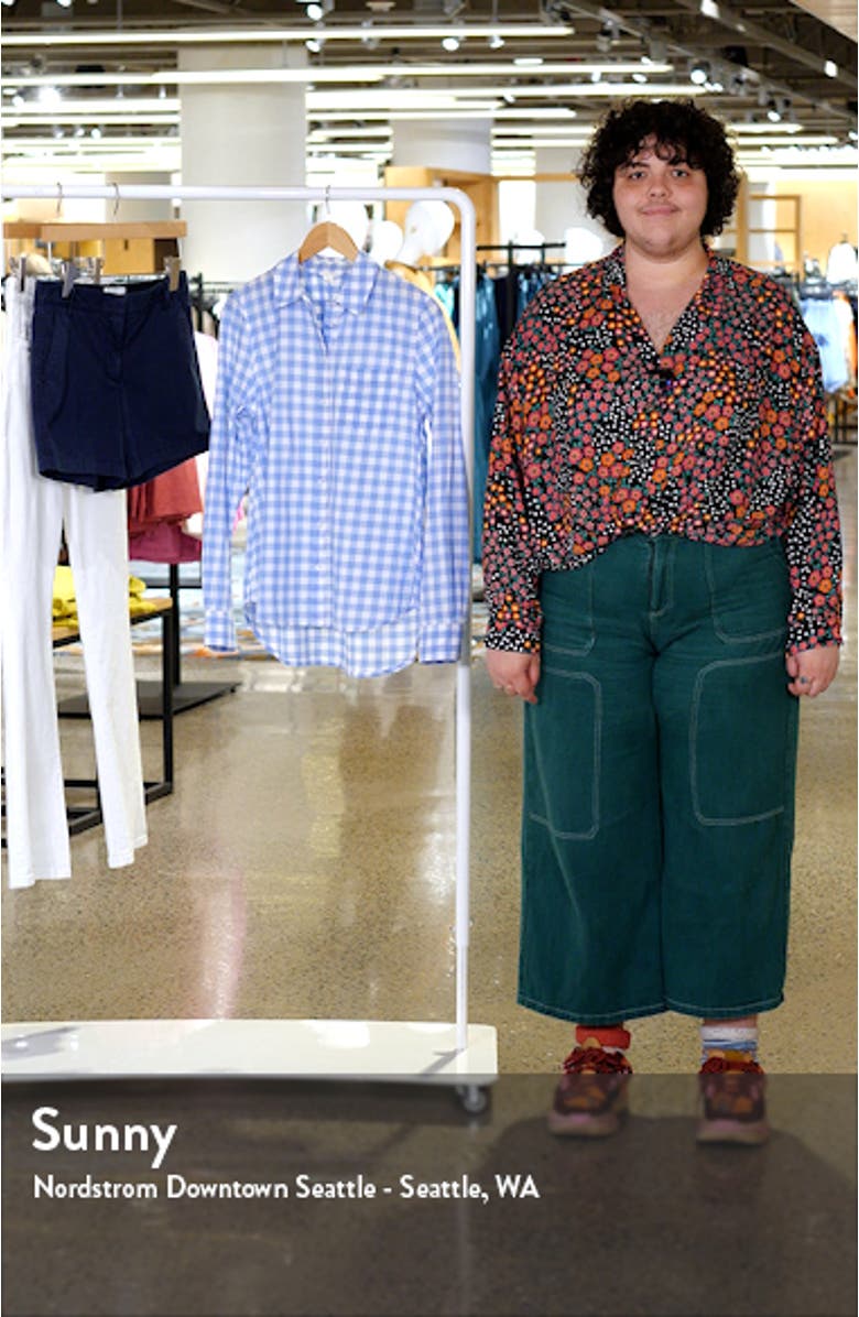 Gingham Cotton Voile Button-Up Shirt, sales video thumbnail