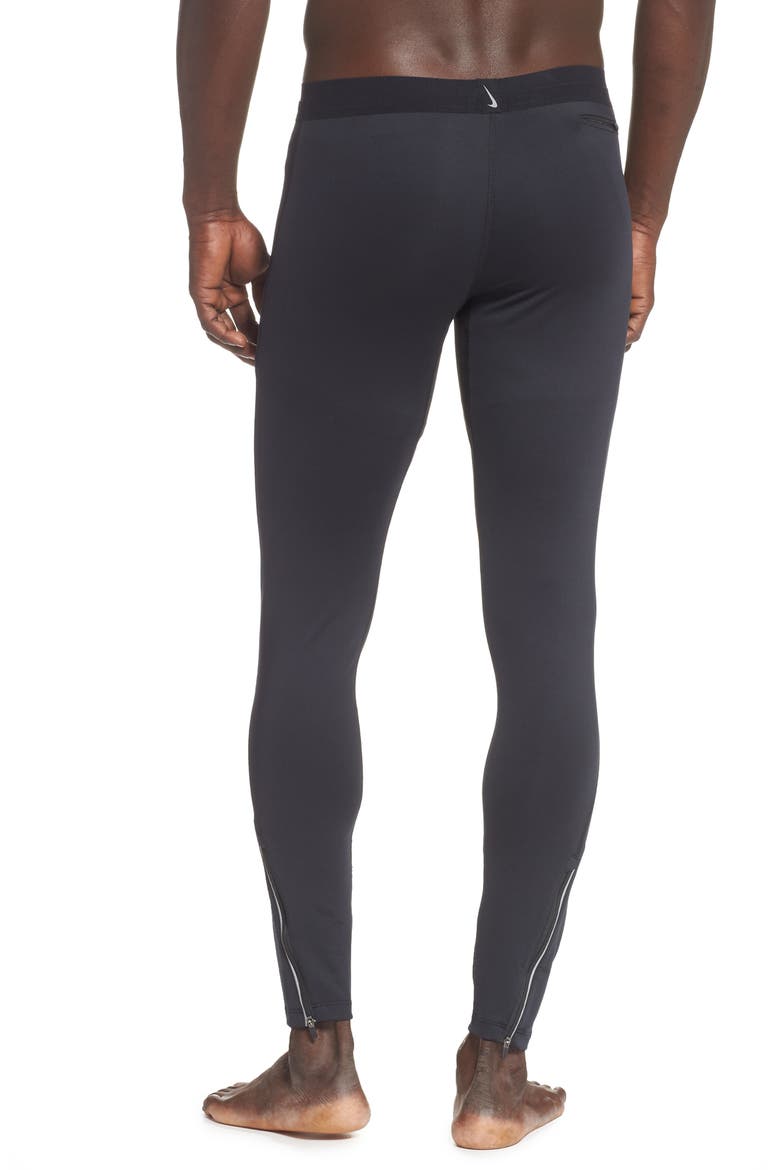 Power Tech Running Tights, Alternate, color, BLACK/ BLACK/ SILVER