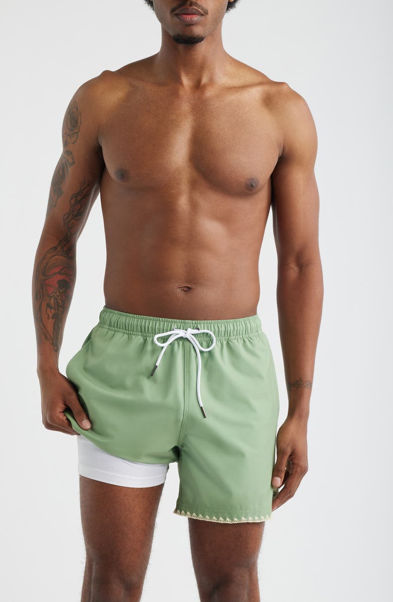 MAVRANS Hotel Stitch Swim Trunks, Alternate, color, Light Green