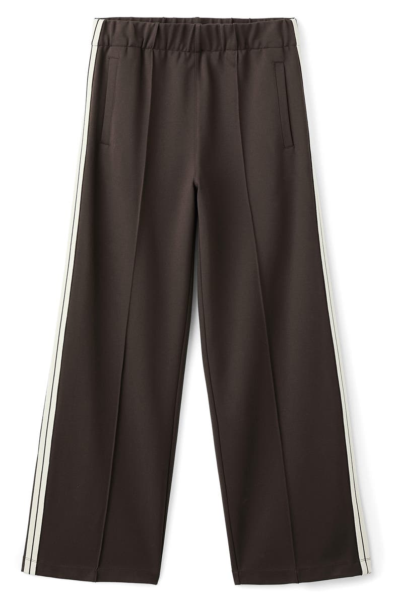 MANGO Pintuck Pleat Track Pants, Main, color, Brown