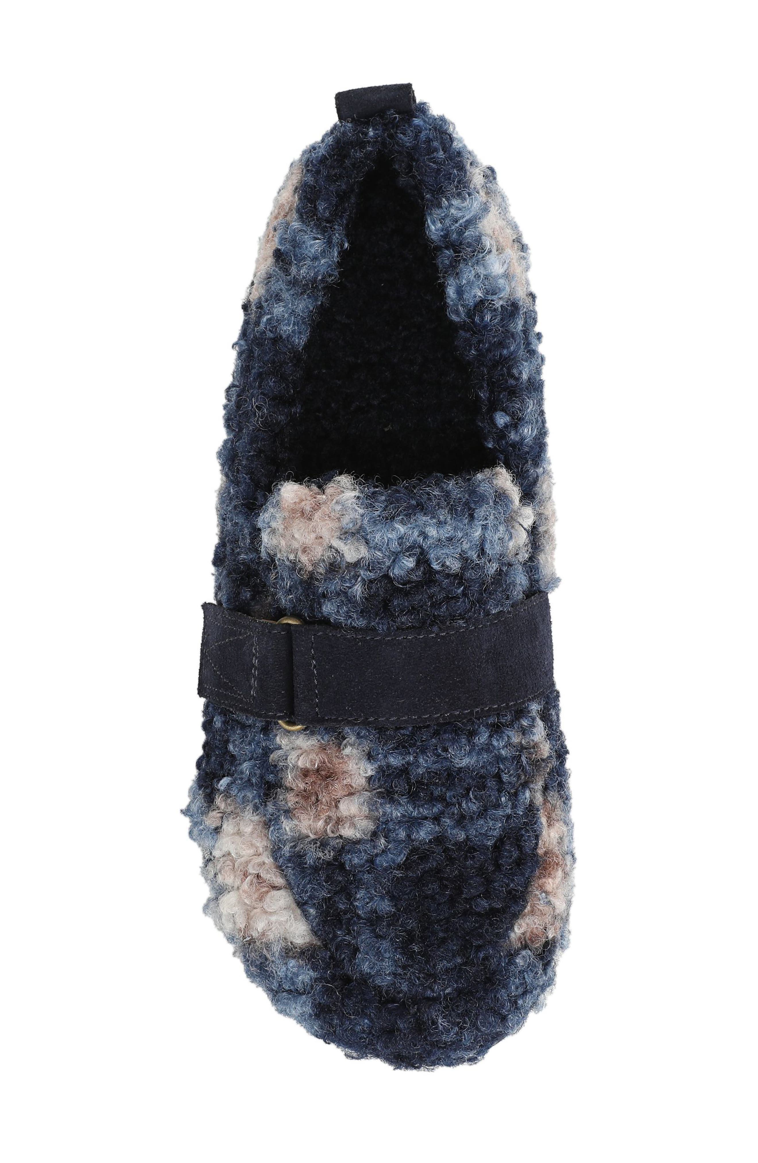 Vionic Imogen Faux Shearling Clog, Alternate, color, Navy Multi
