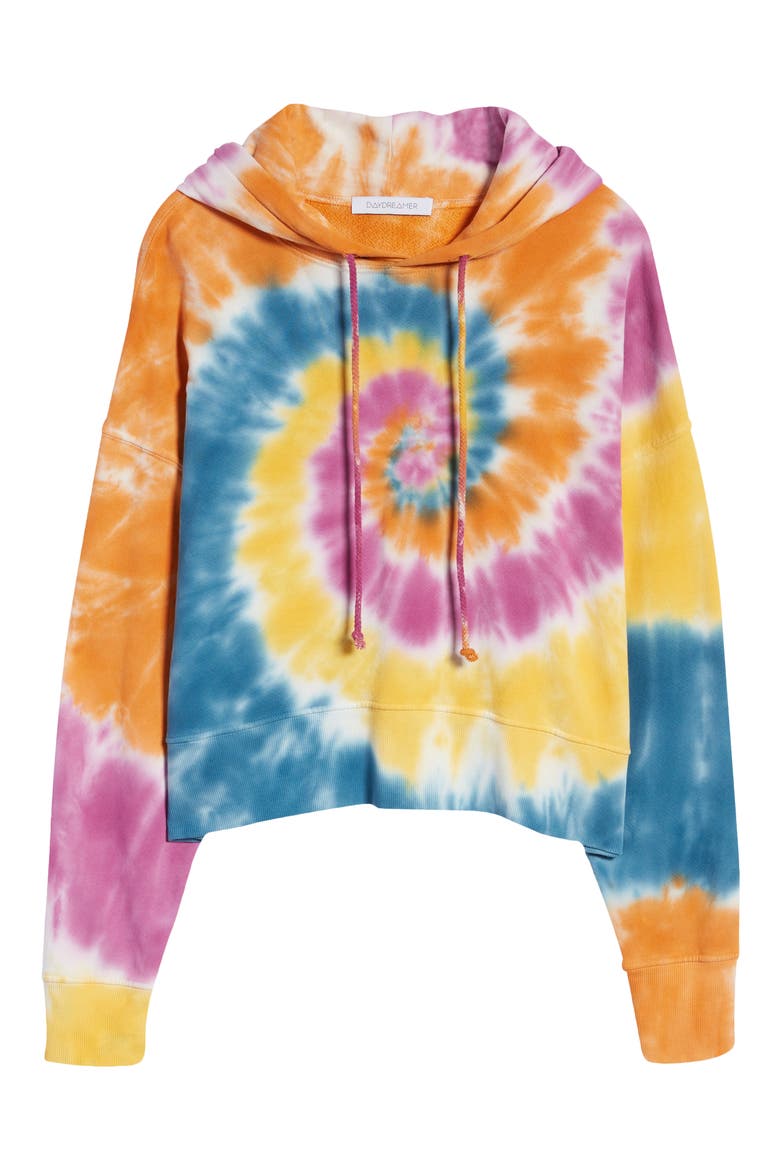 Double Trouble Tie Dye Shrunken Hoodie, Alternate, color, DOUBLE TROUBLE TD