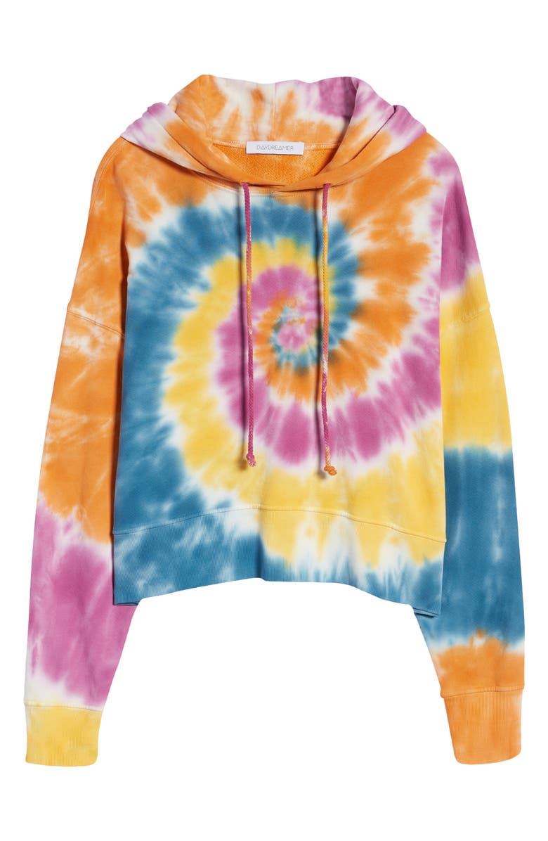 Daydreamer Double Trouble Tie Dye Shrunken Hoodie, Alternate, color, 