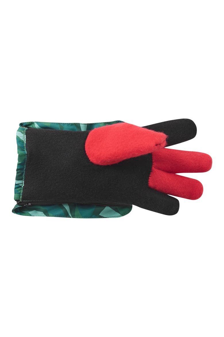 Kids' Camo Print Zip Gloves, Alternate, color, GREEN CAMO