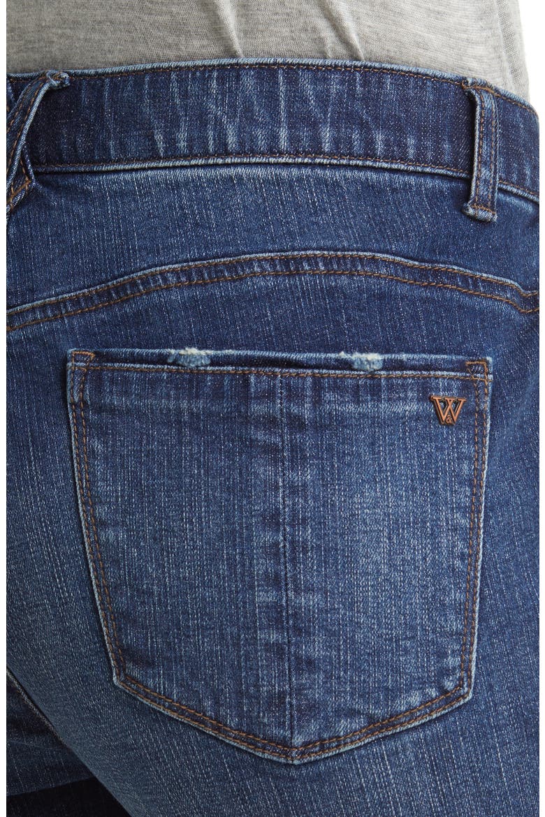Gemma 'Ab'Solution Distressed Girlfriend Jeans, Alternate, color, BLUE