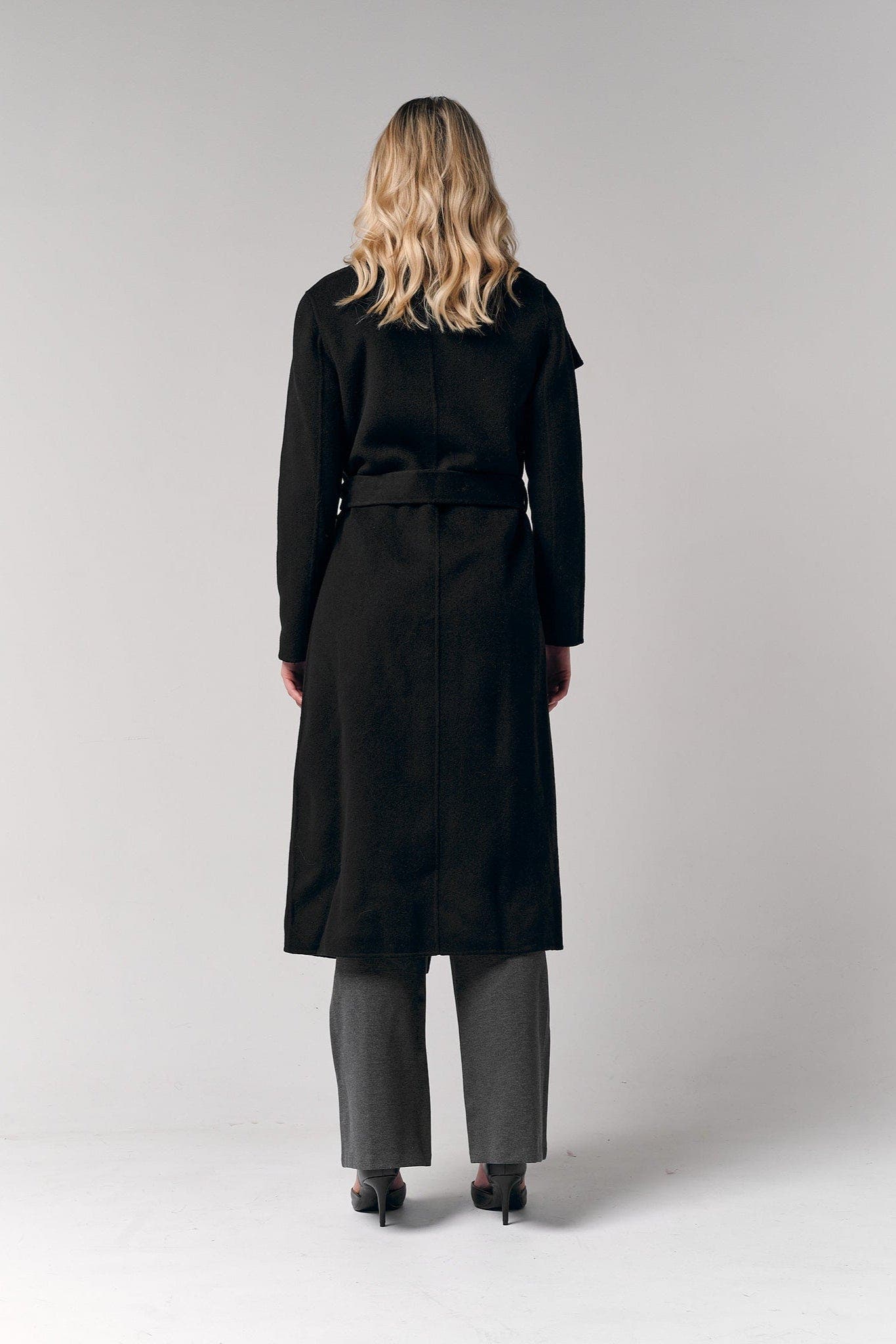 Draped Collar Wrap Coat - image 2
