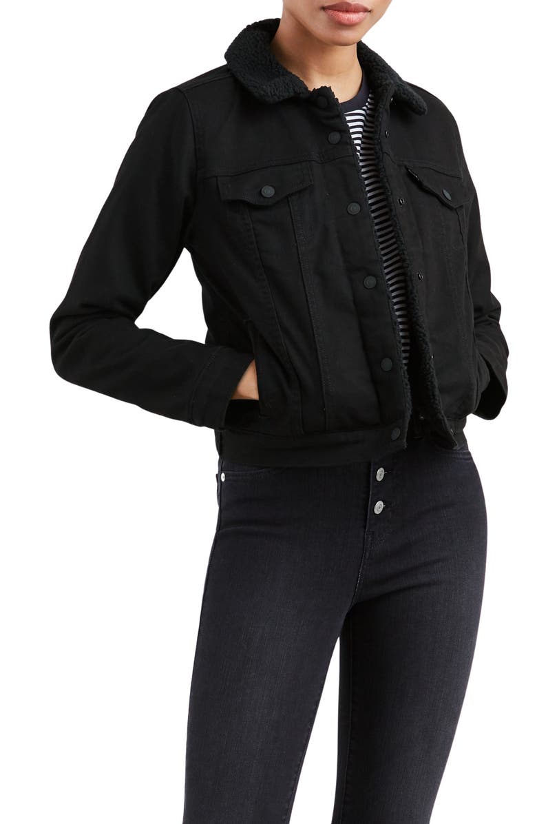 Levi's<sup>®</sup> Original Faux Shearling Lined Trucker Jacket, Main, color, 