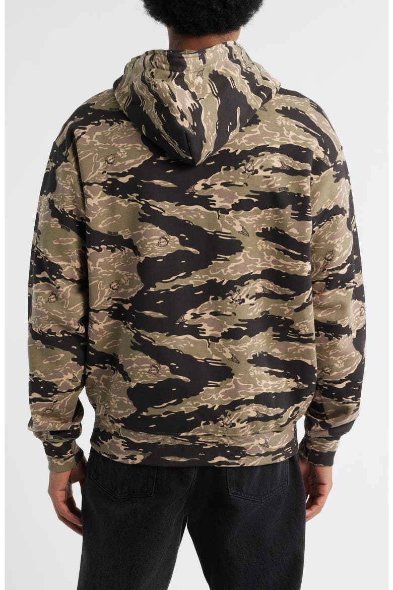 Tiger Zip-Up Cotton Graphic Hoodie, Alternate, color, CAMO