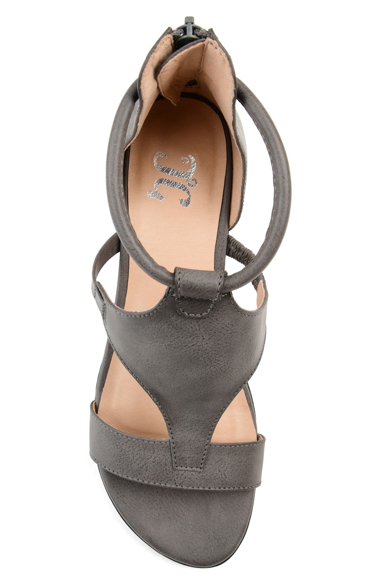 Journee Collection Trayle Wedge Sandal - Wide Width, Alternate, color, Grey