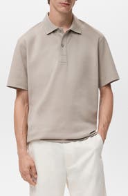 MANGO Relaxed Fit Cotton Blend Polo