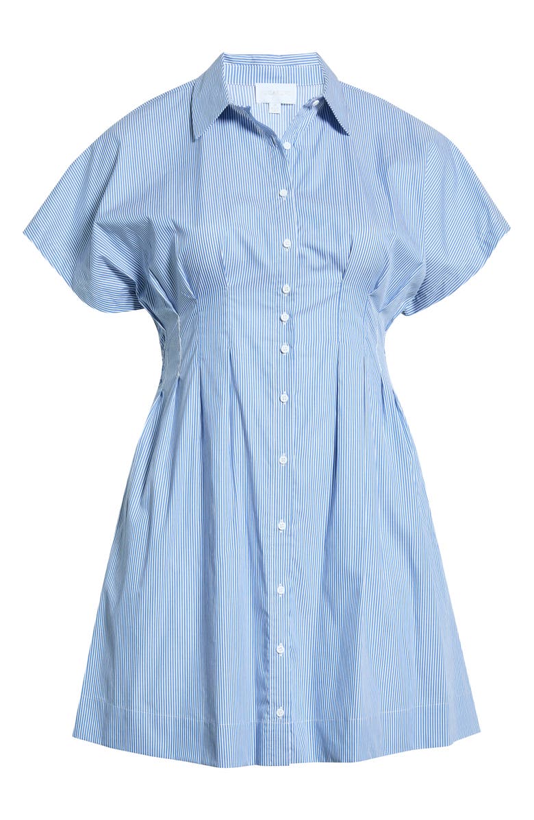 SUGARLIPS Pleated Dolman Sleeve Cotton Minidress, Alternate, color, Blue-White