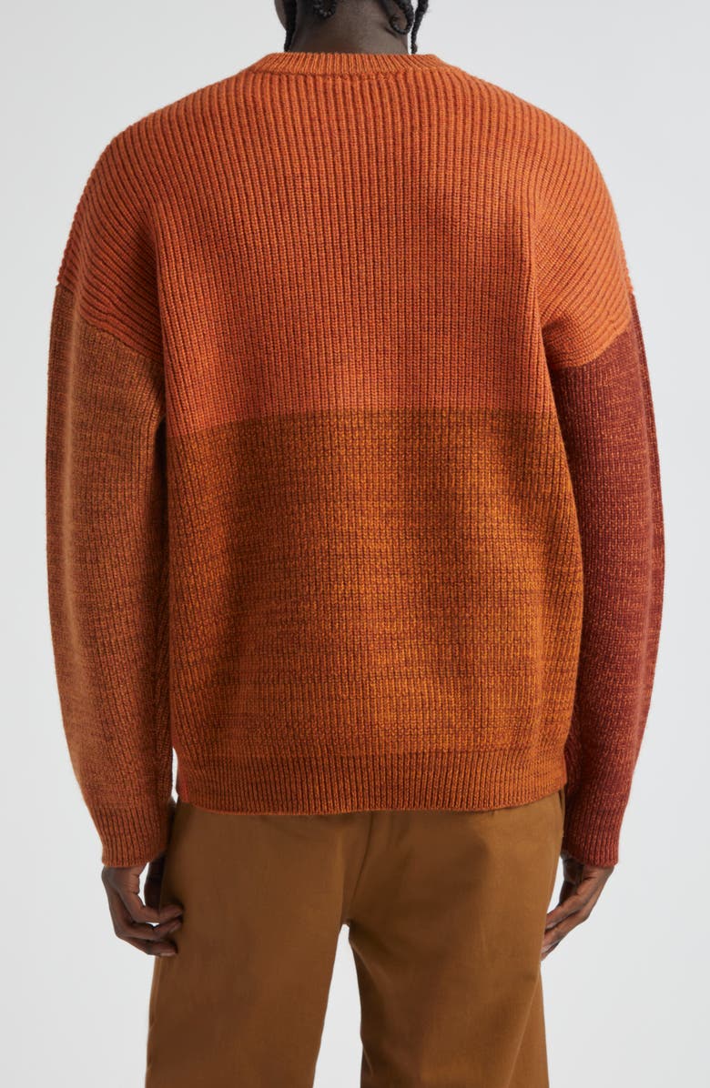 Waste Yarn Project Odd Colorblock Wool Blend Sweater, Alternate, color, Tonal Brown