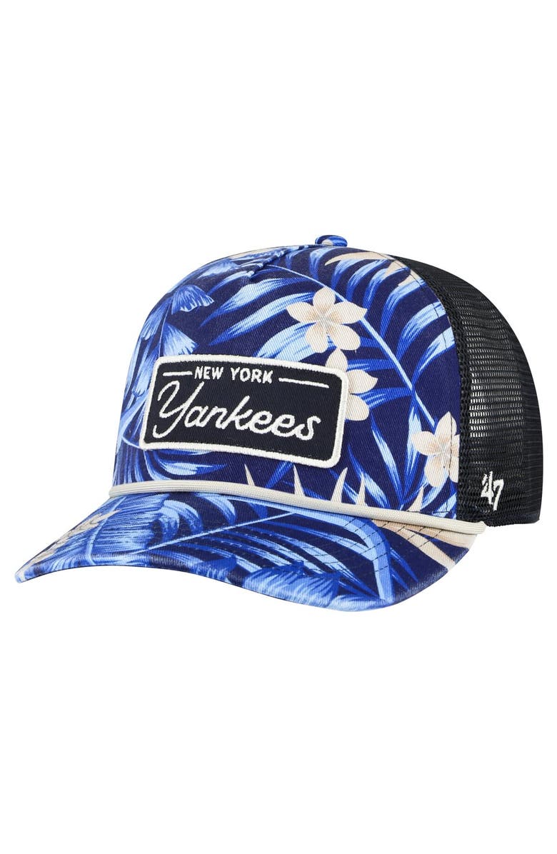 '47 Men's '47 Navy New York Yankees Tropicalia Trucker Hitch Adjustable Hat, Main, color, Navy