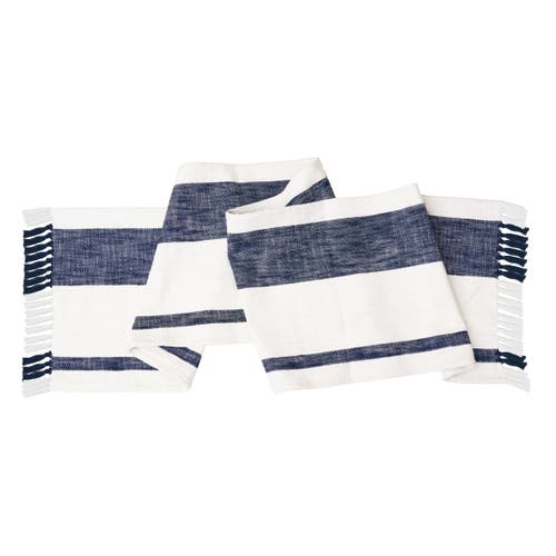Carol & Frank Morgan Striped Table Runners Collection In Blue