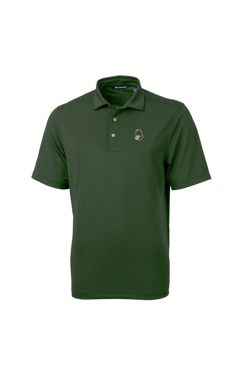Cutter & Buck Men's Cutter & Buck Green Michigan State Spartans Team Big & Tall Virtue Eco Pique Recycled Polo, Alternate, color,