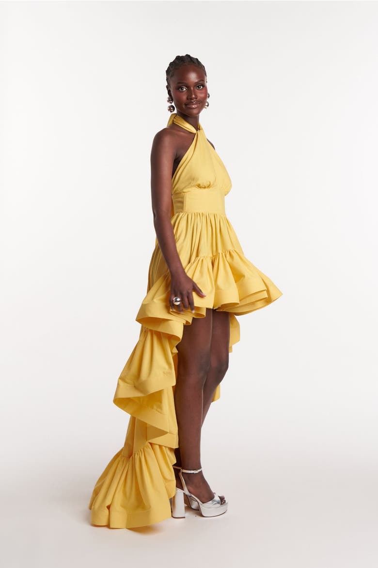 Ima Hi Low Dress, Alternate, color, Yellow