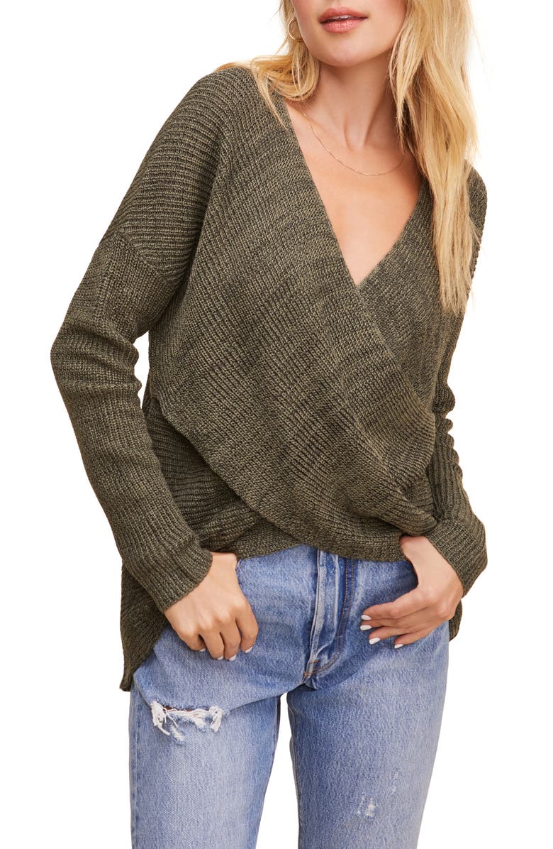 ASTR the Label Wrap Front Sweater, Main, color, 