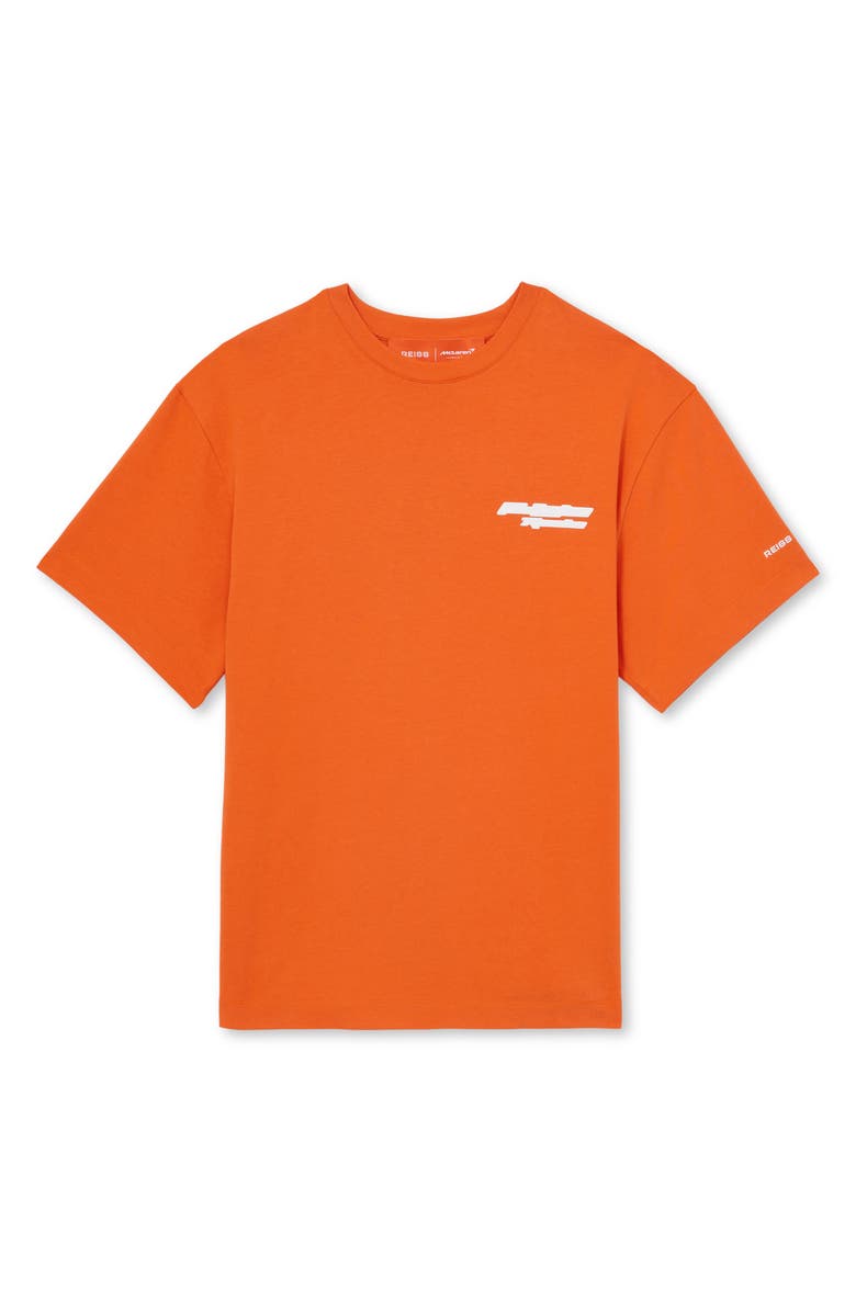 Reiss x McLaren Nakata Logo Embellished T-Shirt, Alternate, color, Papaya Orange