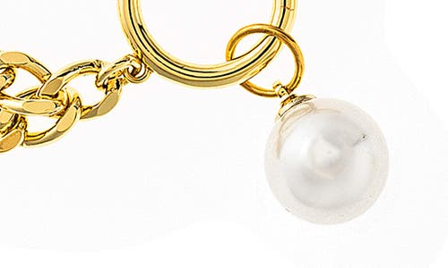 Rivka Friedman Faux Pearl Double Chain Bracelet In White