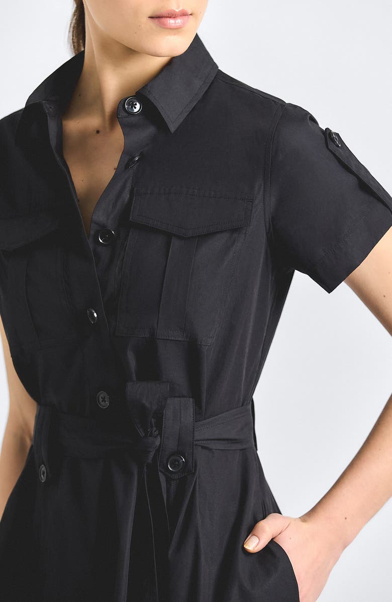 Derek Lam 10 Crosby Azora Poplin Shirtdress, Alternate, color, Black