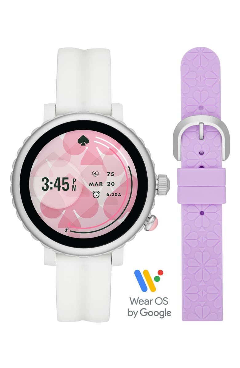 Kate Spade New York quail silicone strap smartwatch gift set, 42mm, Alternate, color,