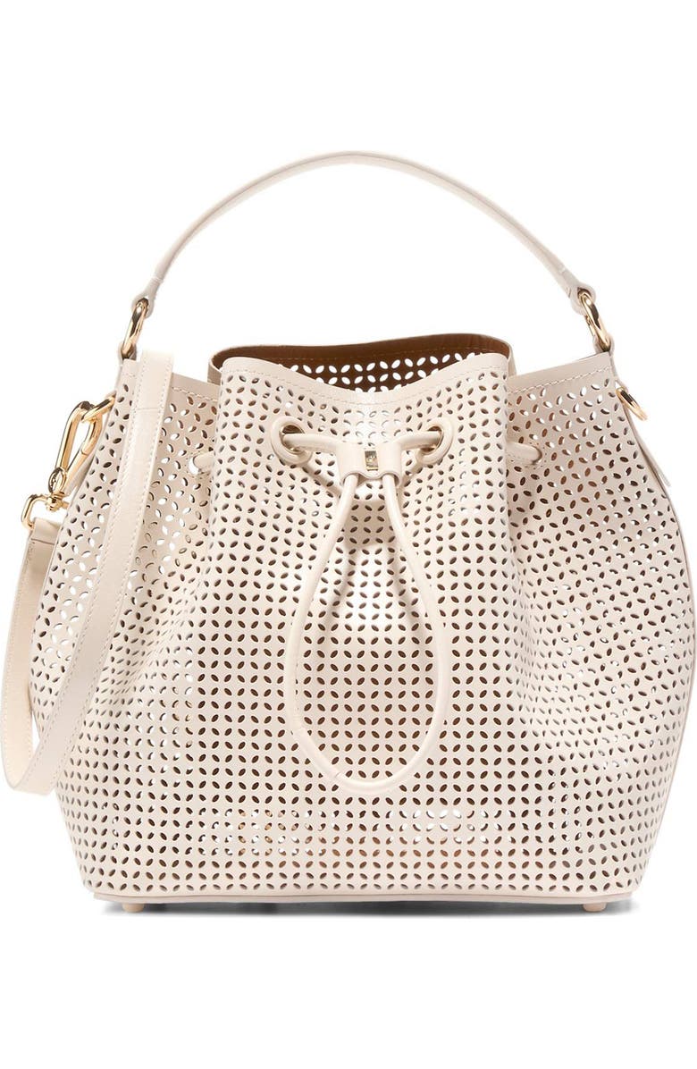 Cole Haan Lidia Perforated Leather Bucket Bag, Main, color,
