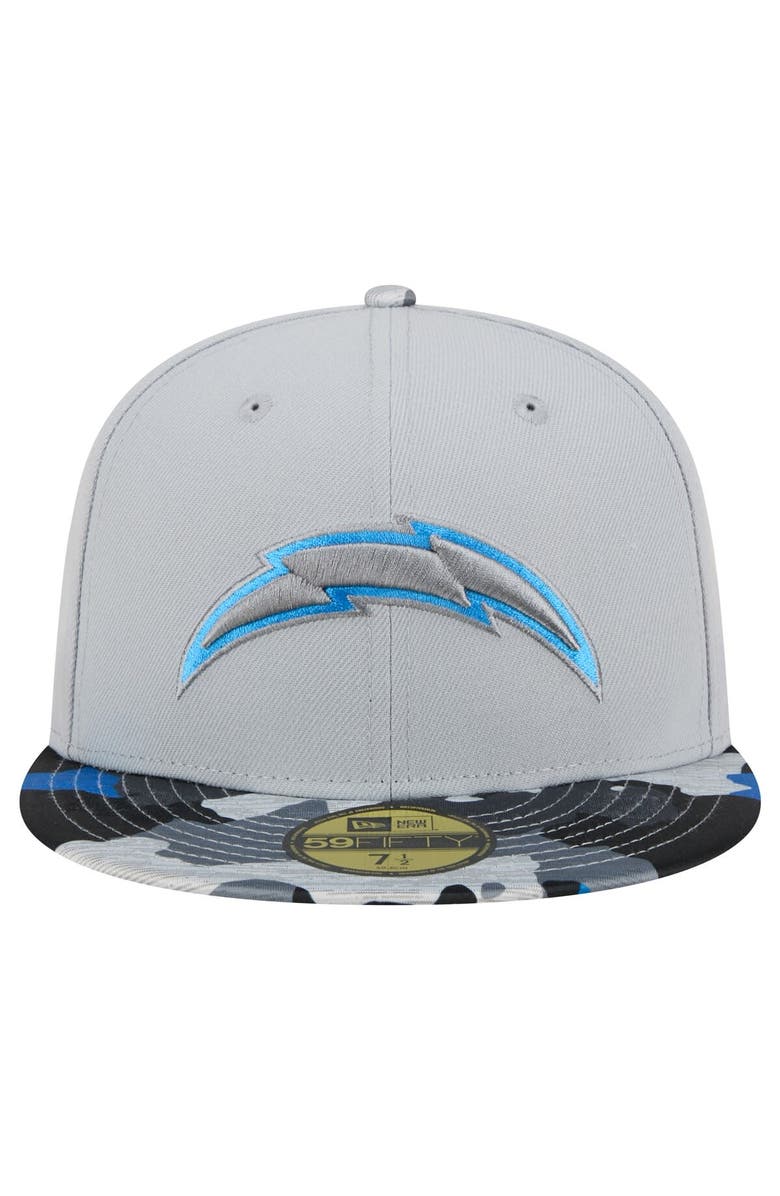New Era Men's New Era Gray Los Angeles Chargers Active Camo 59FIFTY Fitted Hat, Alternate, color, 