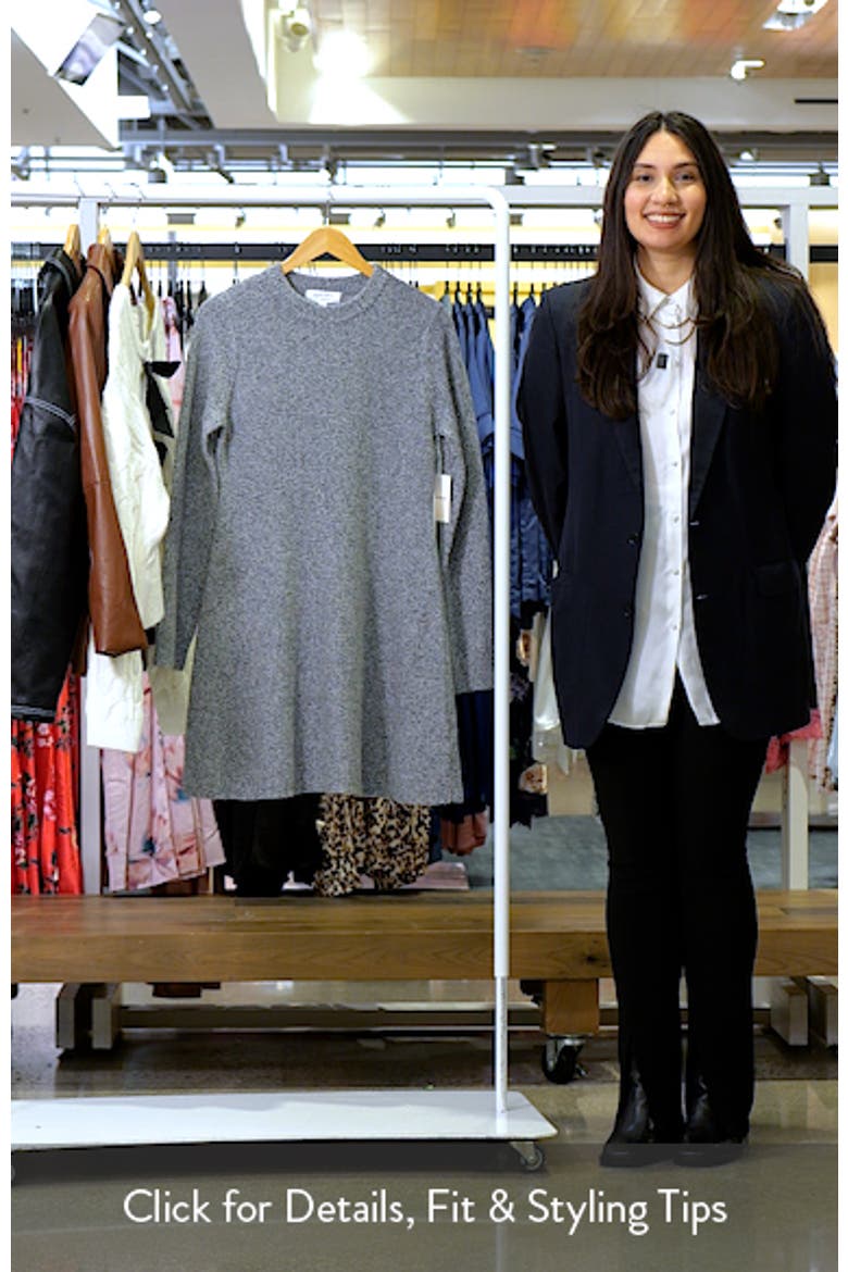 Marled Long Sleeve Wool & Cashmere Fit & Flare Minidress video