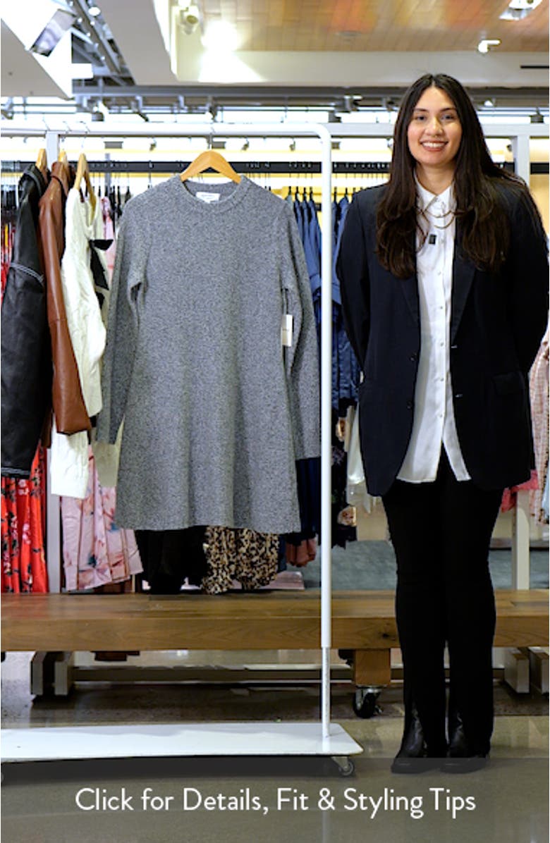 Marled Long Sleeve Wool & Cashmere Fit & Flare Minidress, sales video thumbnail