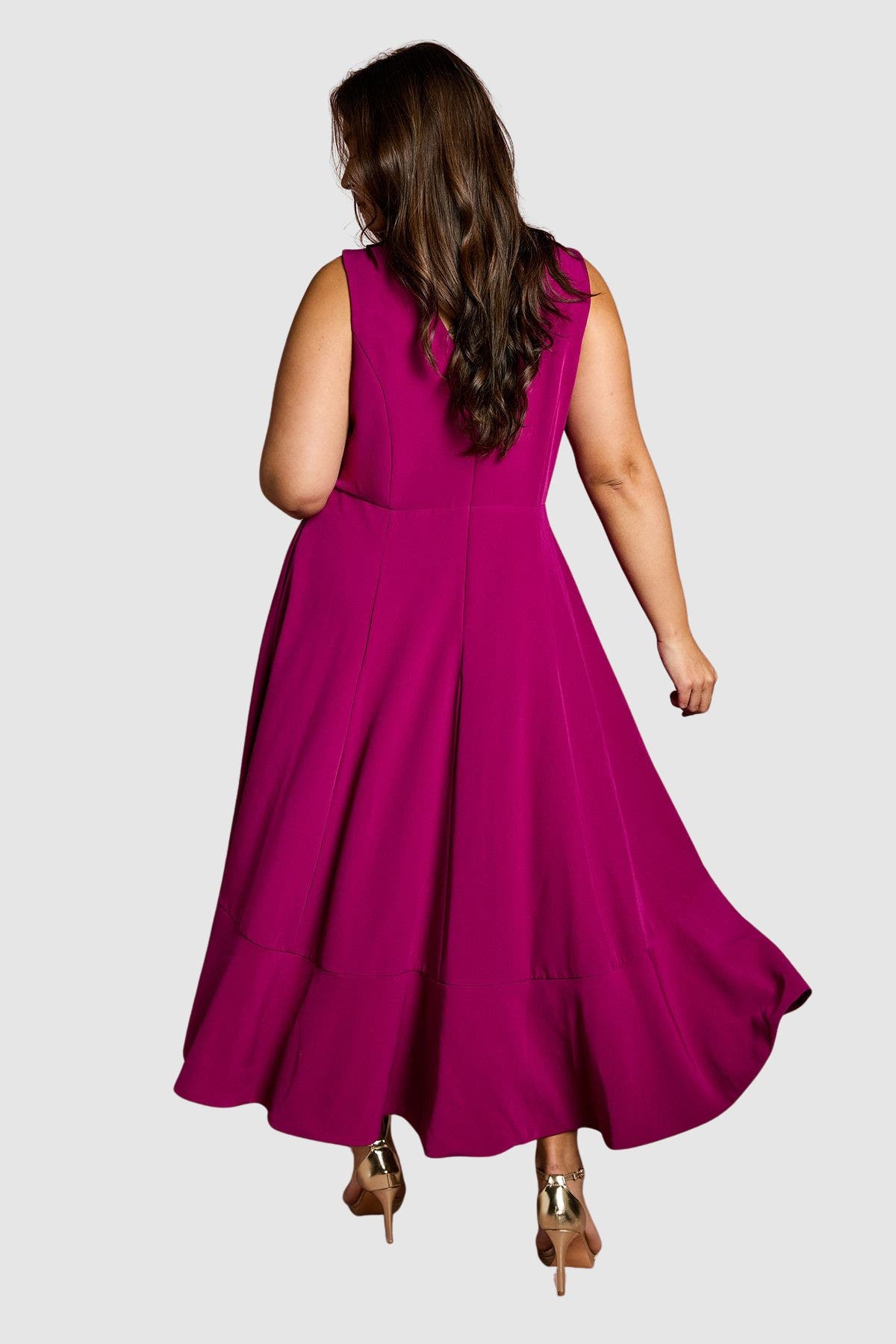Plus Crepe Ruffle Midi Dress - image 2