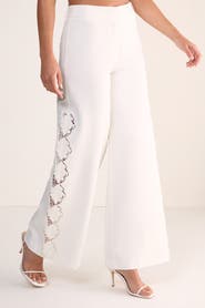 NASTY GAL Cutwork Side Tailored Wide Leg Pants