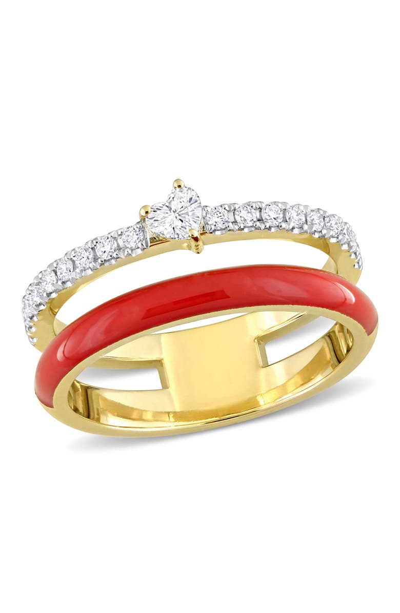Julianna B. 1/3 CTW Diamond & Red Enamel Heart Ring 14k, Main, color, Red Enamel