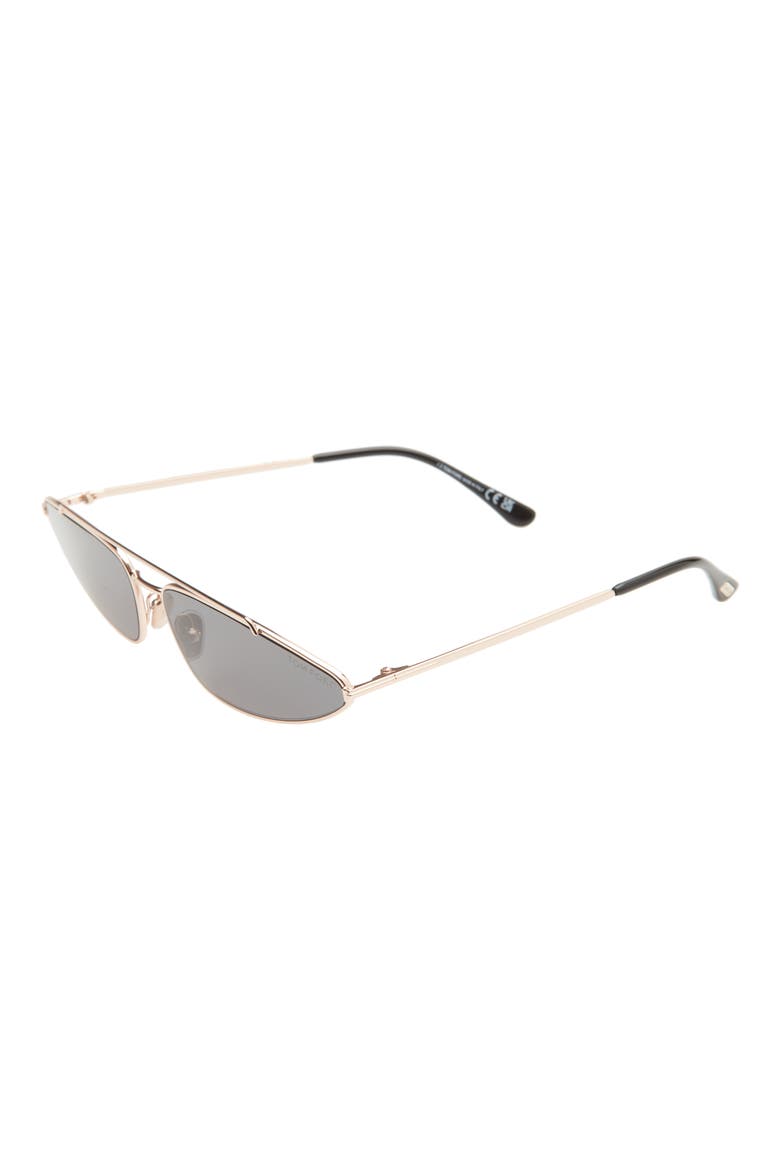 Cam 65mm Oversize Geometric Sunglasses, Alternate, color, SHINY ROSE GOLD / SMOKE