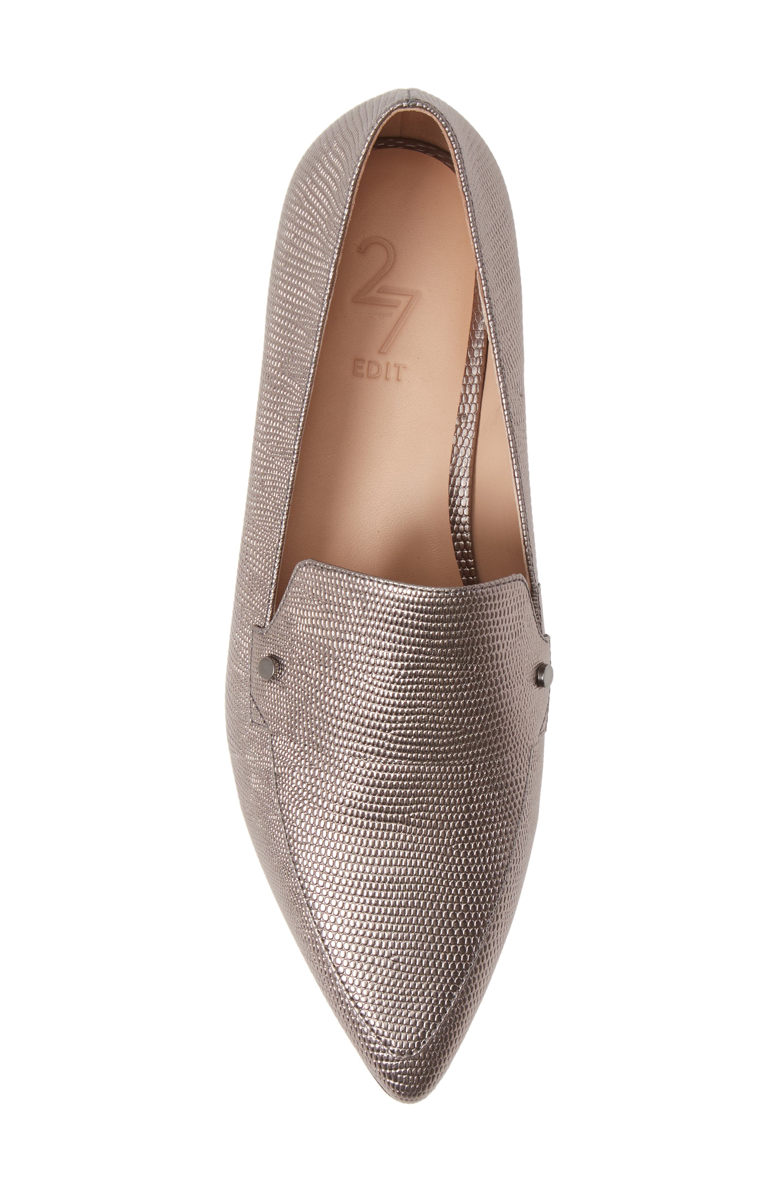27 Edit Harlie Loafer, Alternate, color, PEWTER PRINT LEATHER