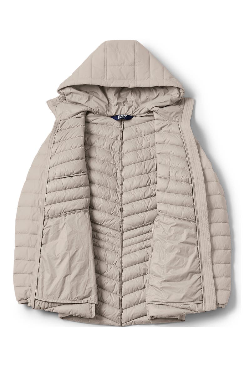 Plus Size Wanderweight Packable Down Long Jacket, Alternate, color, Dusk Gray