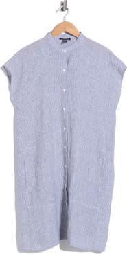 Eileen Fisher Organic Linen Mandarin Collar Dress