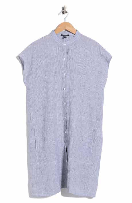 Organic Linen Mandarin Collar Dress