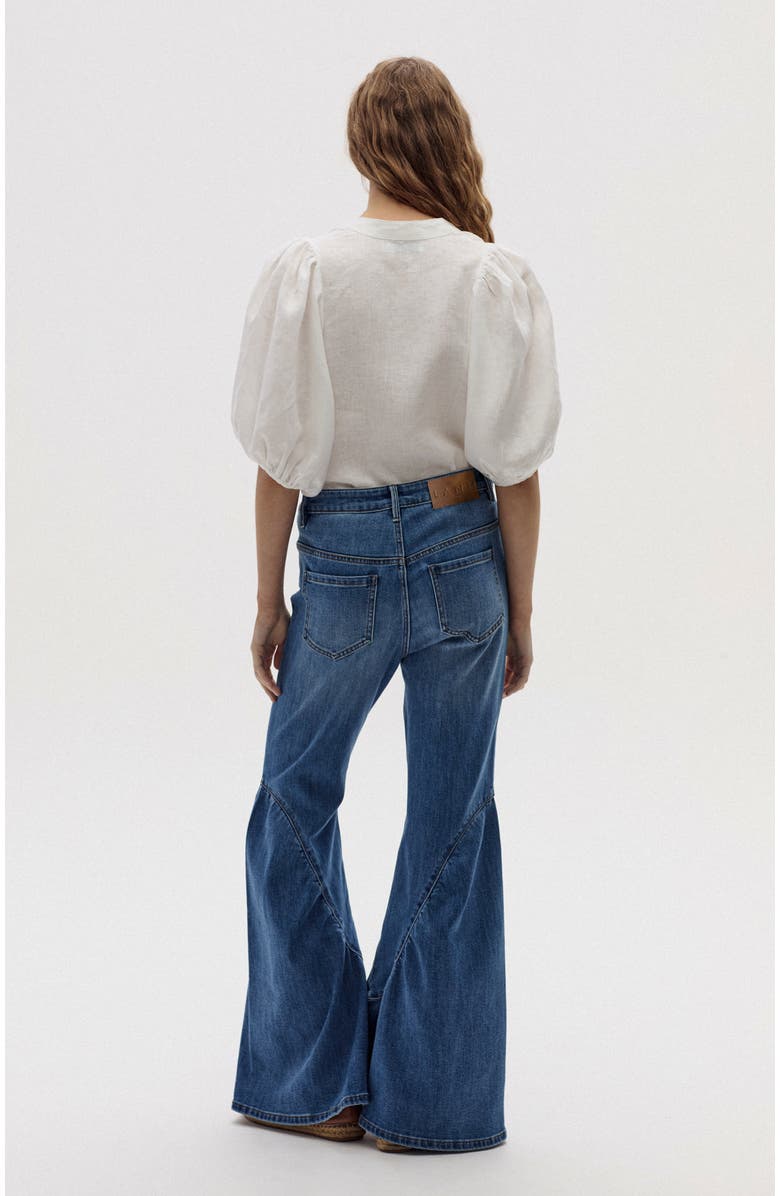 LANHTROPY Boho Denim Pants, Alternate, color, Washed Indigo