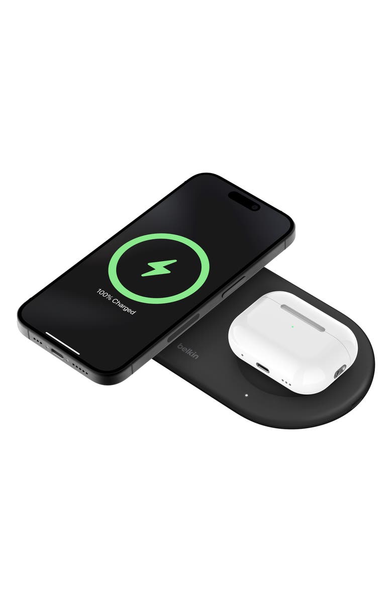 Belkin 2-in-1 Magnetic Wireless Charging Pad with Qi2, 15W, Main, color, 