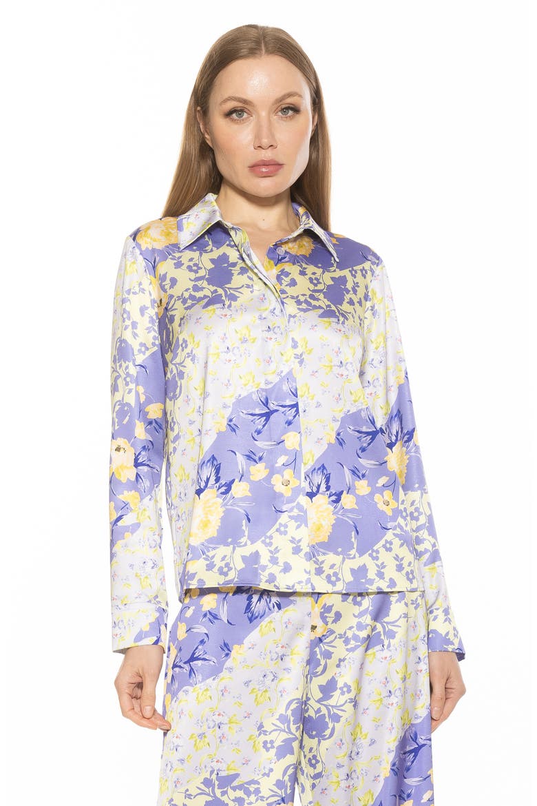 Ginger Floral Button-Up Shirt, Alternate, color, LILAC FLORAL
