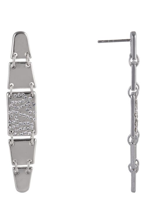 Laundry By Shelli Segal Pavé Crystal Linear Drop Earrings In Silver