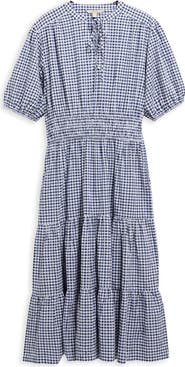 Barbour Ashwell Check Print Midi Dress