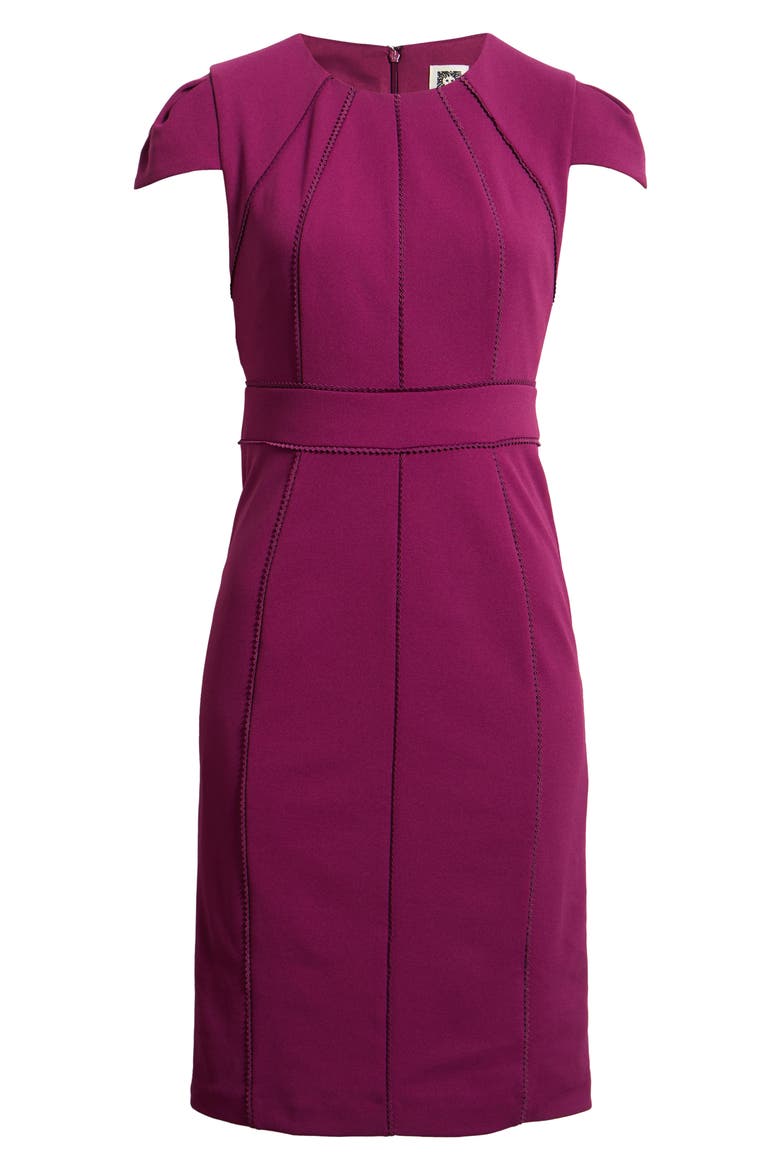 Cap Sleeve Sheath Dress, Alternate, color, BEET