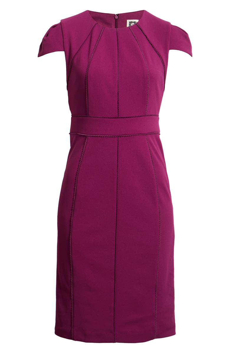 Anne Klein Cap Sleeve Sheath Dress, Alternate, color, Beet