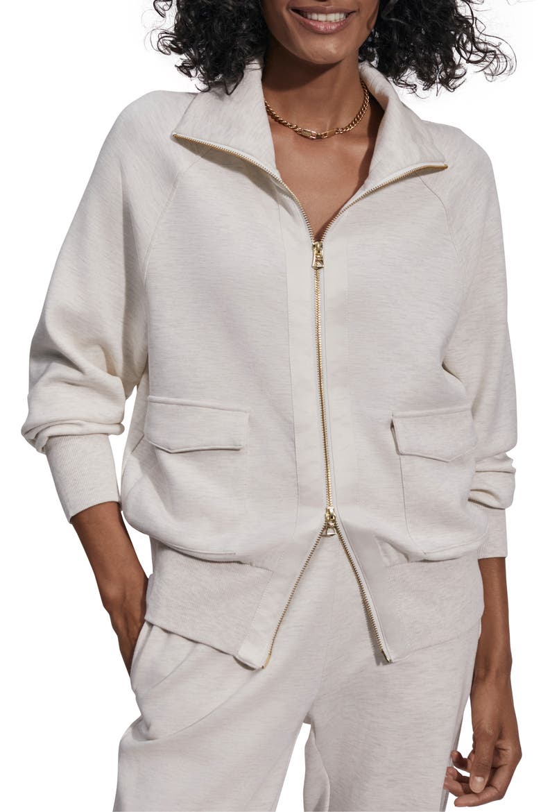 Roxbury Zip-Up Sweatshirt, Main, color, IVORY MARL